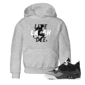4s Fear shirts to match jordans Laughing Devil sneaker match tees Air Jordan 4 Retro Fear match shoes to clothes SNRT Sneaker Tees Youth Baby Heather Grey 1 tee