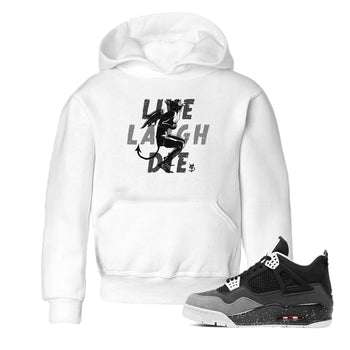 4s Fear shirts to match jordans Laughing Devil sneaker match tees Air Jordan 4 Retro Fear match shoes to clothes SNRT Sneaker Tees Youth Baby White 1 tee