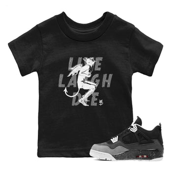 4s Fear shirts to match jordans Laughing Devil sneaker match tees Air Jordan 4 Retro Fear match shoes to clothes SNRT Sneaker Tees Youth Baby Black 1 tee