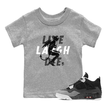 4s Fear shirts to match jordans Laughing Devil sneaker match tees Air Jordan 4 Retro Fear match shoes to clothes SNRT Sneaker Tees Youth Baby Heather Grey 1 tee