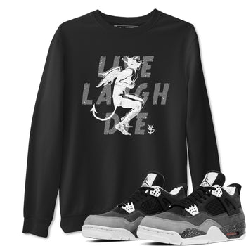 4s Fear shirts to match jordans Laughing Devil sneaker match tees Air Jordan 4 Retro Fear match shoes to clothes SNRT Sneaker Tees unisex cotton Black 1 shirts