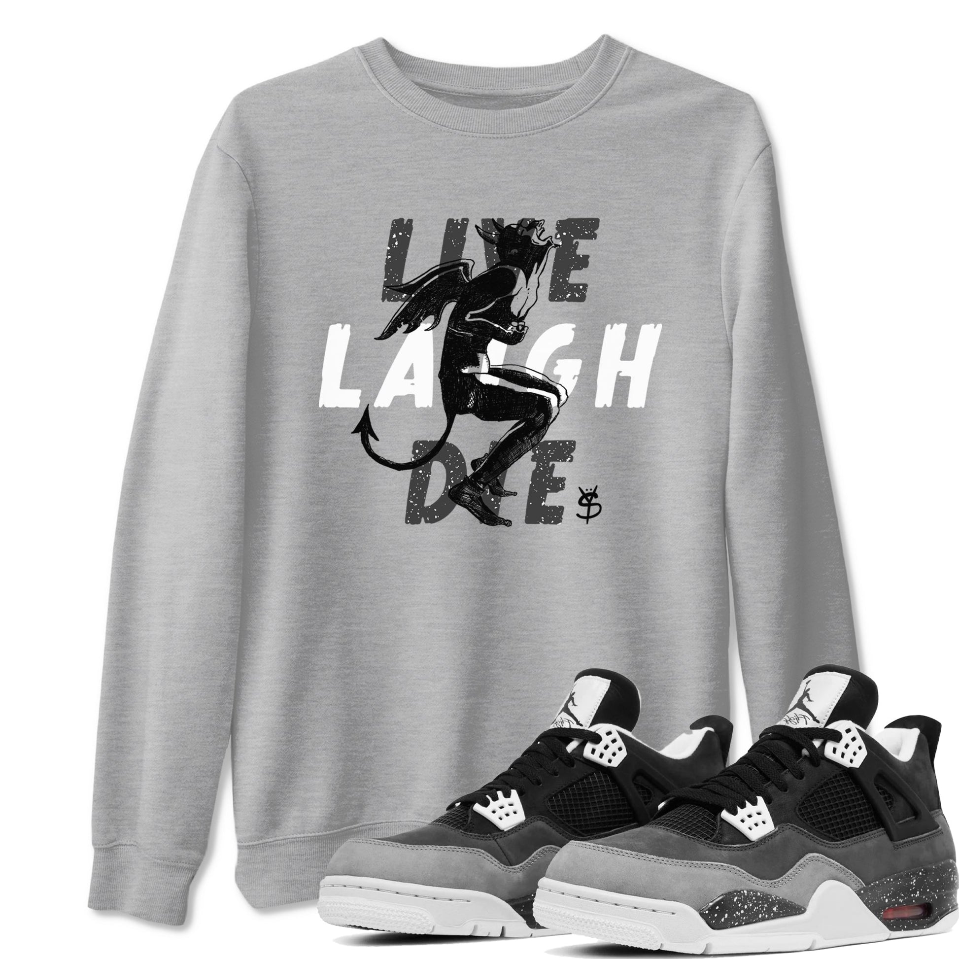 4s Fear shirts to match jordans Laughing Devil sneaker match tees Air Jordan 4 Retro Fear match shoes to clothes SNRT Sneaker Tees unisex cotton Heather Grey 1 shirts