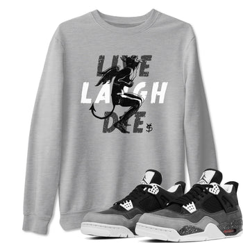 4s Fear shirts to match jordans Laughing Devil sneaker match tees Air Jordan 4 Retro Fear match shoes to clothes SNRT Sneaker Tees unisex cotton Heather Grey 1 shirts