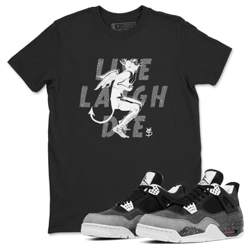 4s Fear shirts to match jordans Laughing Devil sneaker match tees Air Jordan 4 Retro Fear match shoes to clothes SNRT Sneaker Tees unisex cotton Black 1 shirts