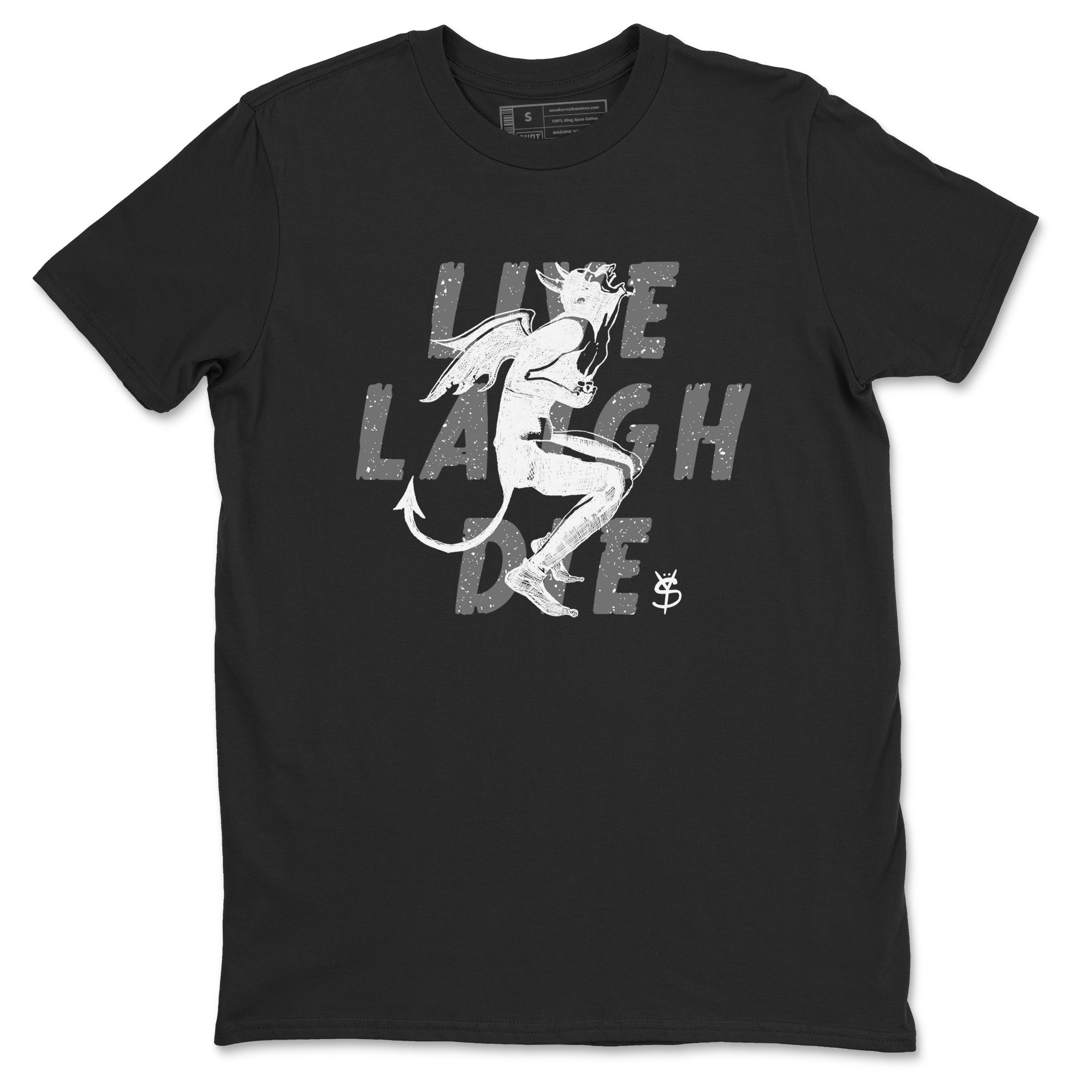4s Fear shirts to match jordans Laughing Devil sneaker match tees Air Jordan 4 Retro Fear match shoes to clothes SNRT Sneaker Tees unisex cotton Black 2 shirts