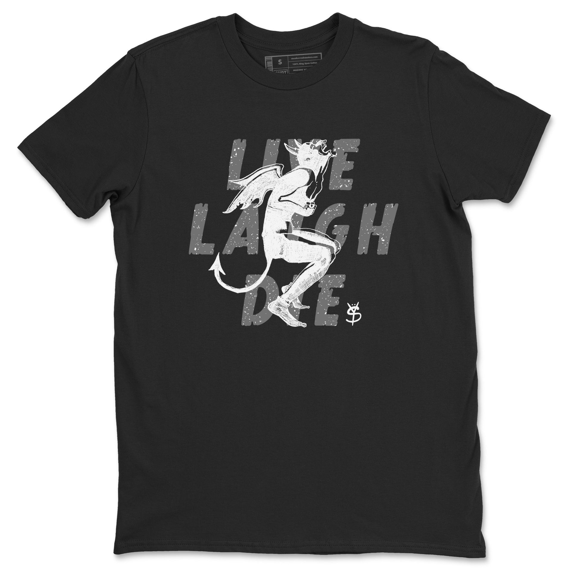 4s Fear shirts to match jordans Laughing Devil sneaker match tees Air Jordan 4 Retro Fear match shoes to clothes SNRT Sneaker Tees unisex cotton Black 2 shirts