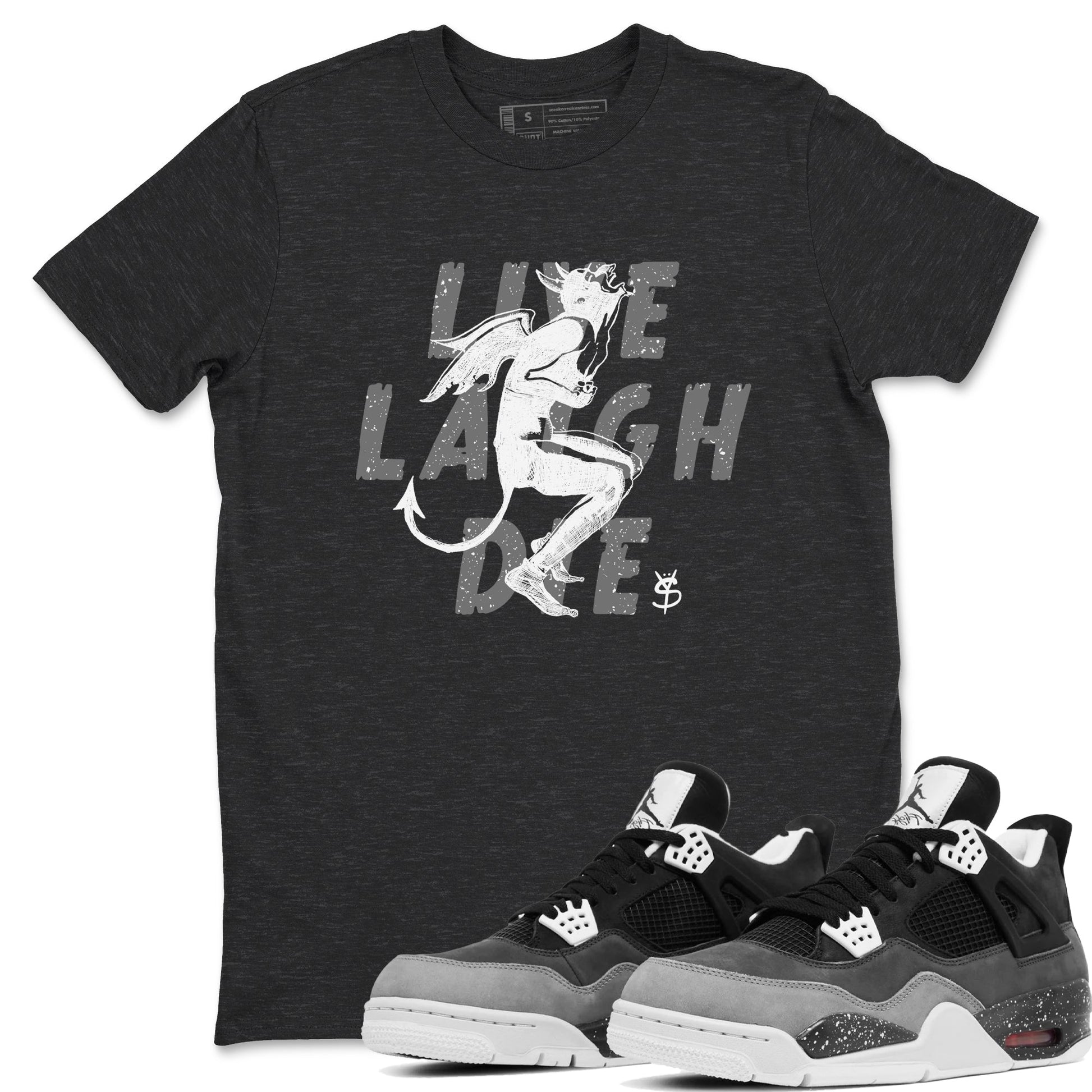 4s Fear shirts to match jordans Laughing Devil sneaker match tees Air Jordan 4 Retro Fear match shoes to clothes SNRT Sneaker Tees unisex cotton Charcoal Heather 1 shirts