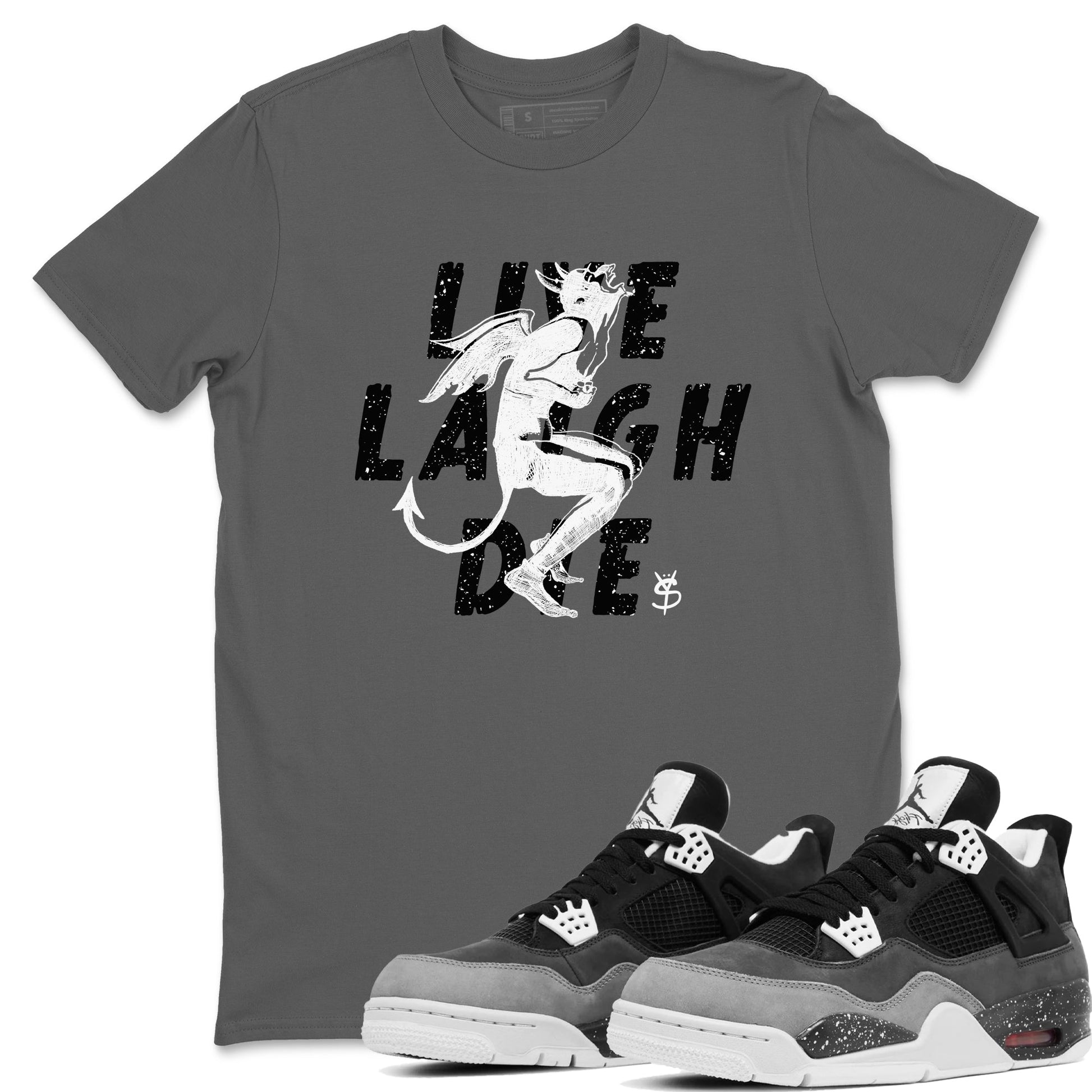 4s Fear shirts to match jordans Laughing Devil sneaker match tees Air Jordan 4 Retro Fear match shoes to clothes SNRT Sneaker Tees unisex cotton Cool Grey 1 shirts