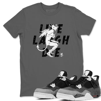 4s Fear shirts to match jordans Laughing Devil sneaker match tees Air Jordan 4 Retro Fear match shoes to clothes SNRT Sneaker Tees unisex cotton Cool Grey 1 shirts
