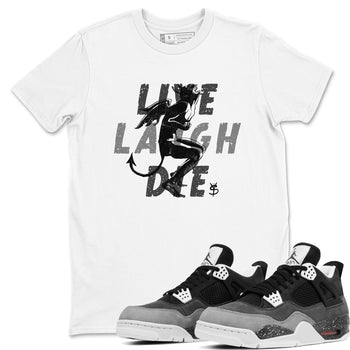 4s Fear shirts to match jordans Laughing Devil sneaker match tees Air Jordan 4 Retro Fear match shoes to clothes SNRT Sneaker Tees unisex cotton White 1 shirts