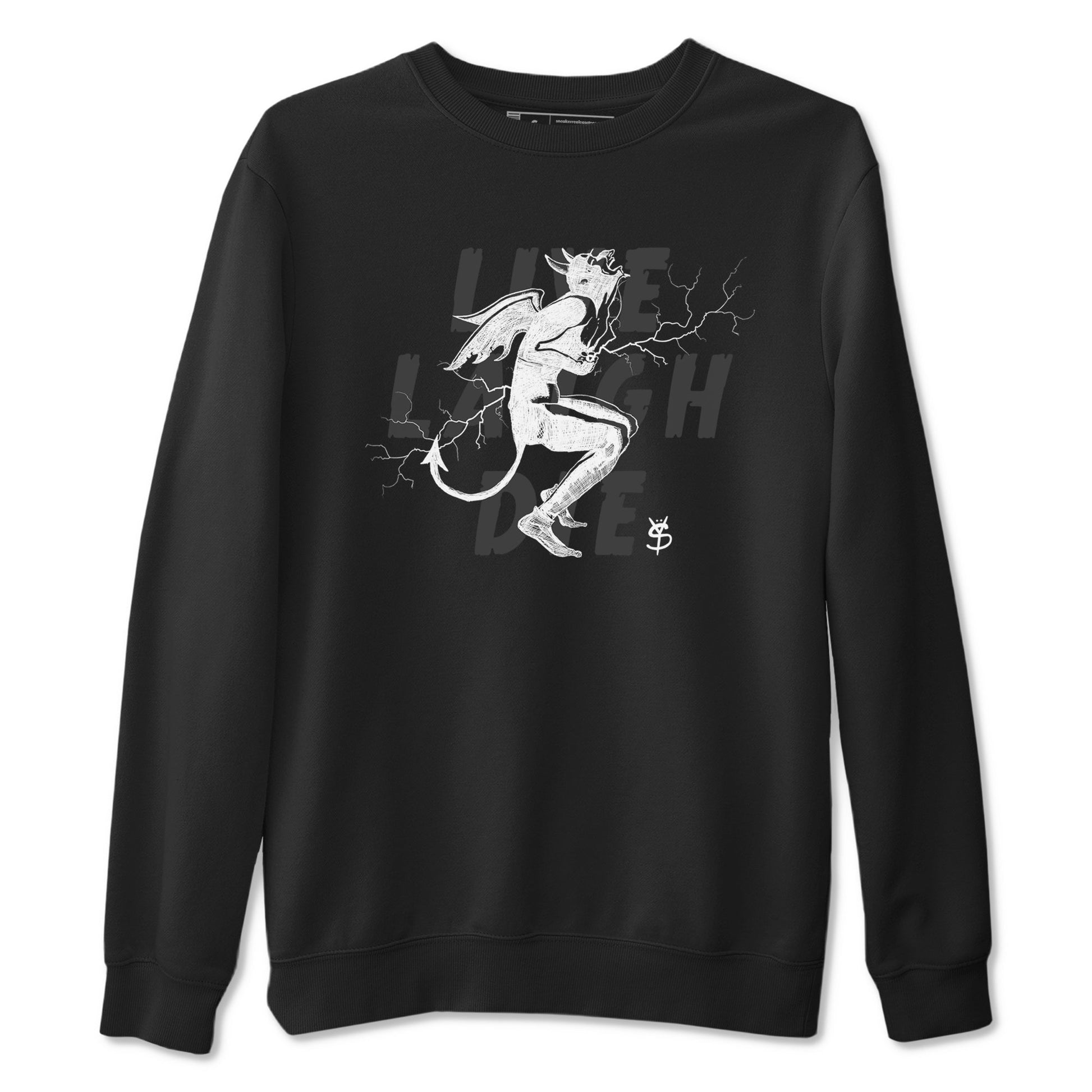 4s White Thunder shirts to match jordans Laughing Devil unique Halloween sneaker tee Air Jordan 4 White Thunder SNRT Sneaker Release Tees unisex cotton Black 2 crew neck shirts
