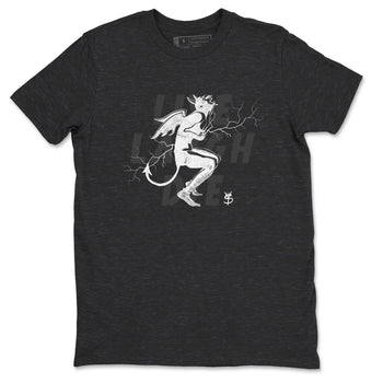4s White Thunder shirts to match jordans Laughing Devil unique Halloween sneaker tee Air Jordan 4 White Thunder SNRT Sneaker Release Tees unisex cotton Charcoal Heather 2 crew neck shirts