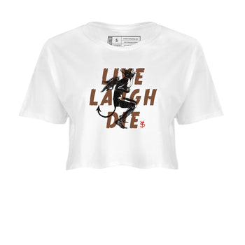 9s Olive shirts to match jordans Laughing Devil sneaker match tees Air Jordan 9 Olive match shoes to clothes SNRT Sneaker Tees unisex cotton White 2 crop tee
