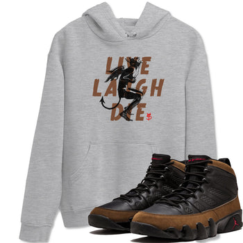 9s Olive shirts to match jordans Laughing Devil sneaker match tees Air Jordan 9 Olive match shoes to clothes SNRT Sneaker Tees unisex cotton Heather Grey 1 shirts