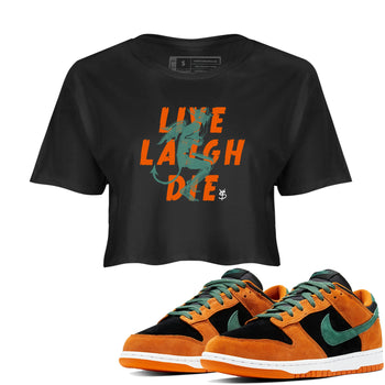 Dunk Low Ceramic shirts to match jordans Laughing Devil sneaker match tees Dunk Ceramic match shoes to clothes SNRT Sneaker Tees unisex cotton Black 1 crop tee