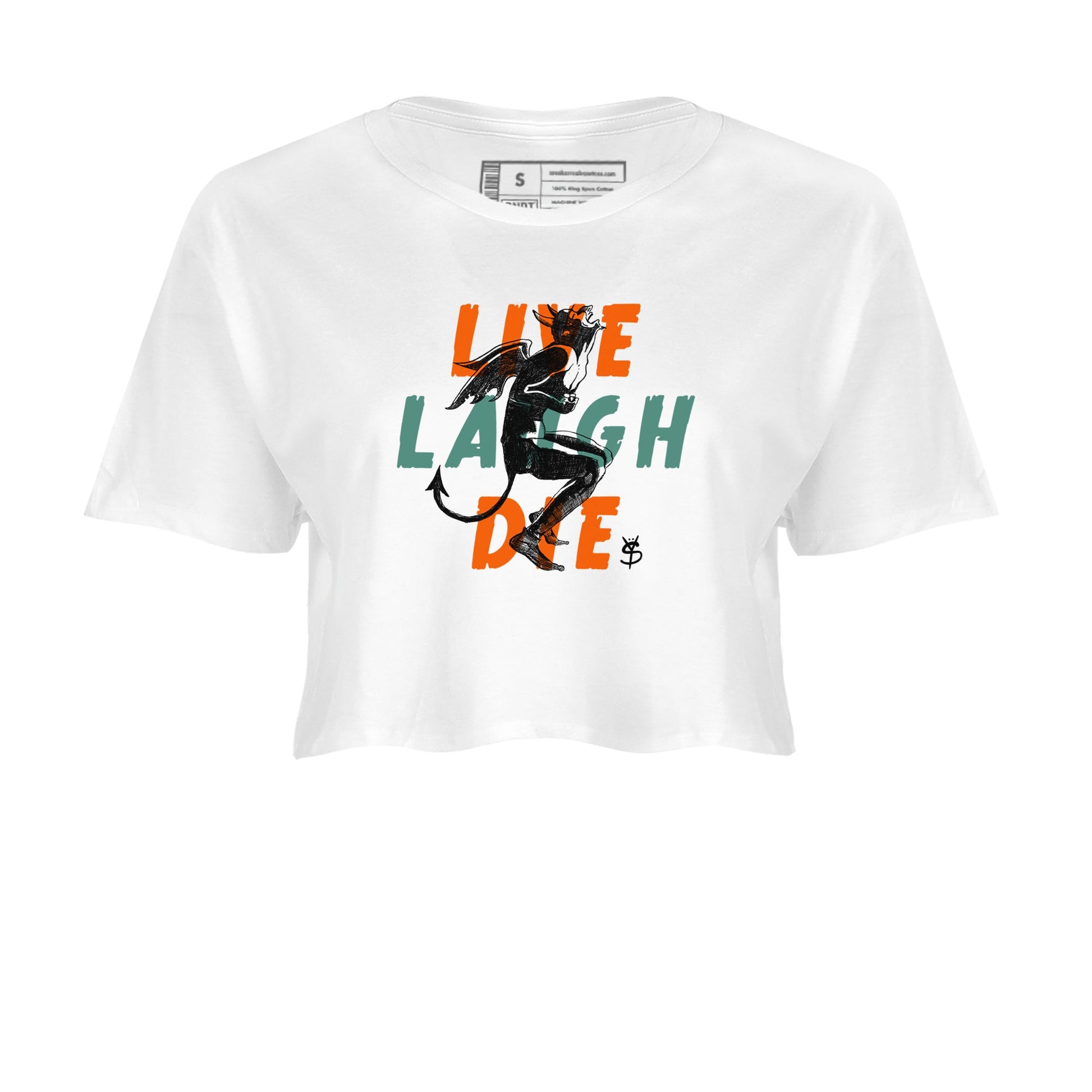 Dunk Low Ceramic shirts to match jordans Laughing Devil sneaker match tees Dunk Ceramic match shoes to clothes SNRT Sneaker Tees unisex cotton White 2 crop tee
