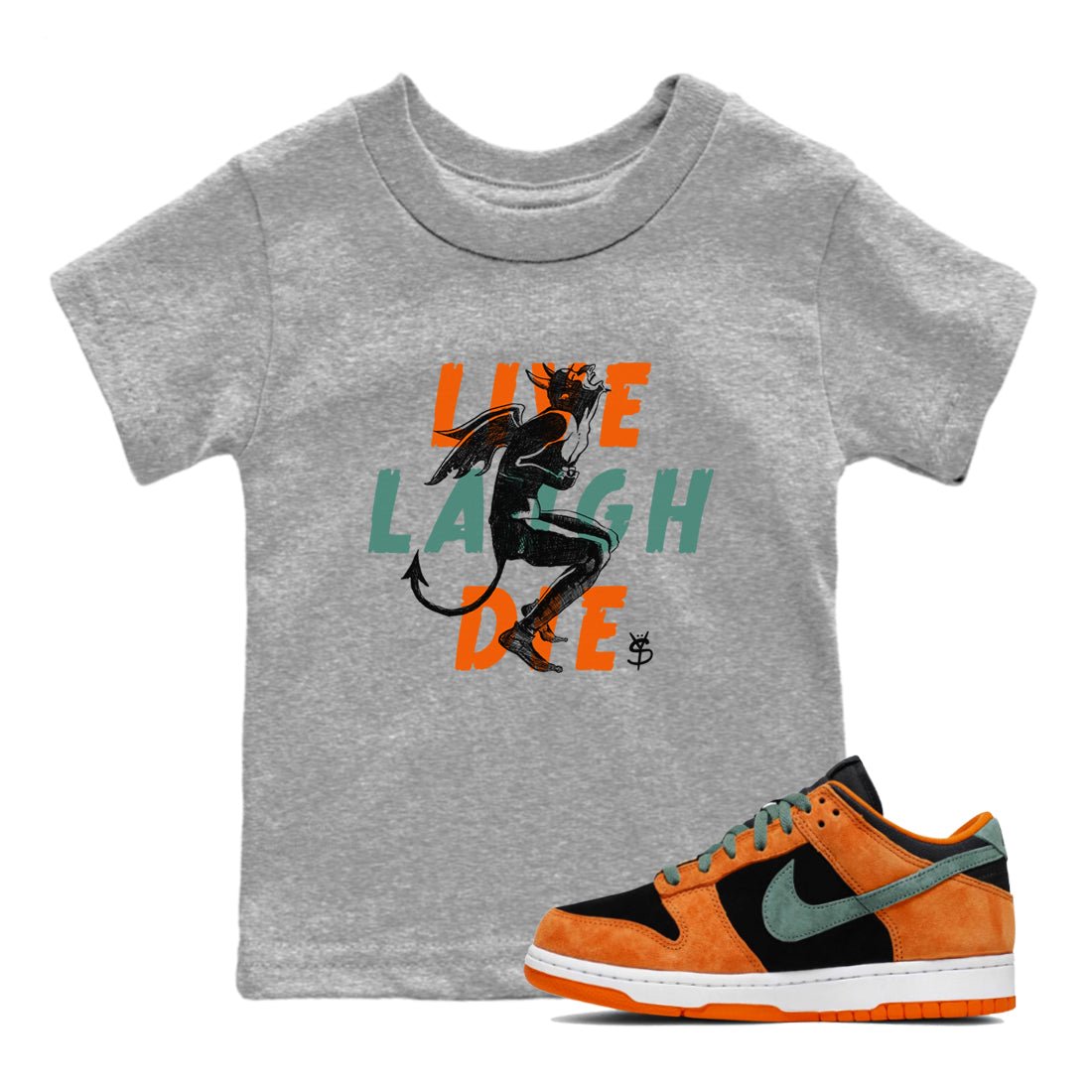Dunk Low Ceramic shirts to match jordans Laughing Devil sneaker match tees Dunk Ceramic match shoes to clothes SNRT Sneaker Tees Youth Baby Heather Grey 1 tee