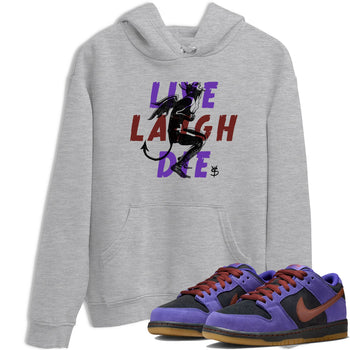 Sneaker match tees – Sneaker Threads To Match Dunk Low Persian Violet Shoes – Laughing Devil Tee Heather Grey 1