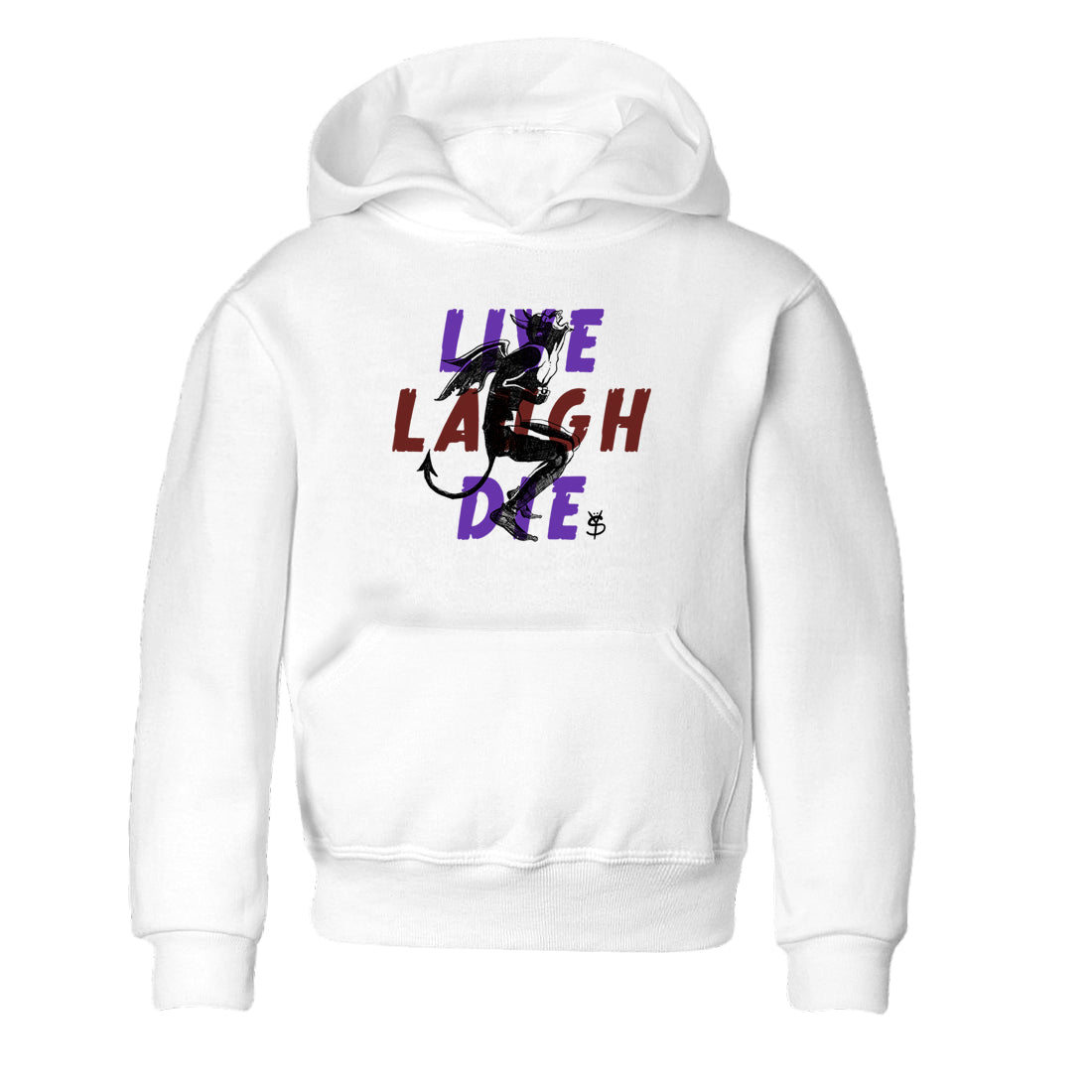 Sneaker match tees – Sneaker Threads To Match Dunk Low Persian Violet Shoes – Laughing Devil Kids T-Shirt White 2