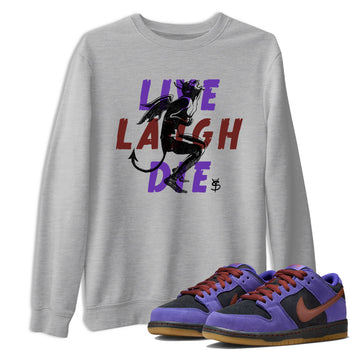 Sneaker match tees – Sneaker Threads To Match Dunk Low Persian Violet Shoes – Laughing Devil Tee Heather Grey 1