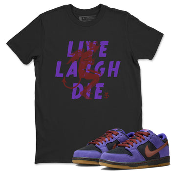 Sneaker match tees – Sneaker Threads To Match Dunk Low Persian Violet Shoes – Laughing Devil Tee Black 1