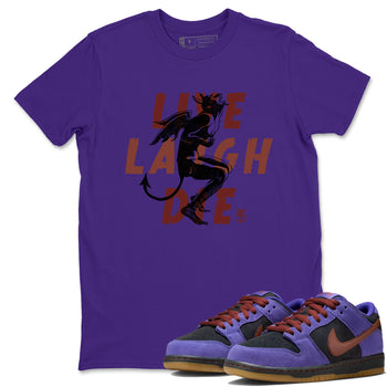 Sneaker match tees – Sneaker Threads To Match Dunk Low Persian Violet Shoes – Laughing Devil Tee Purple 1