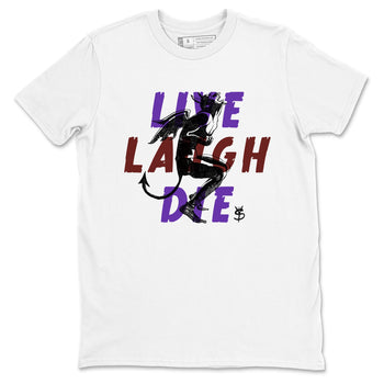 Sneaker match tees – Sneaker Threads To Match Dunk Low Persian Violet Shoes – Laughing Devil Tee White 2