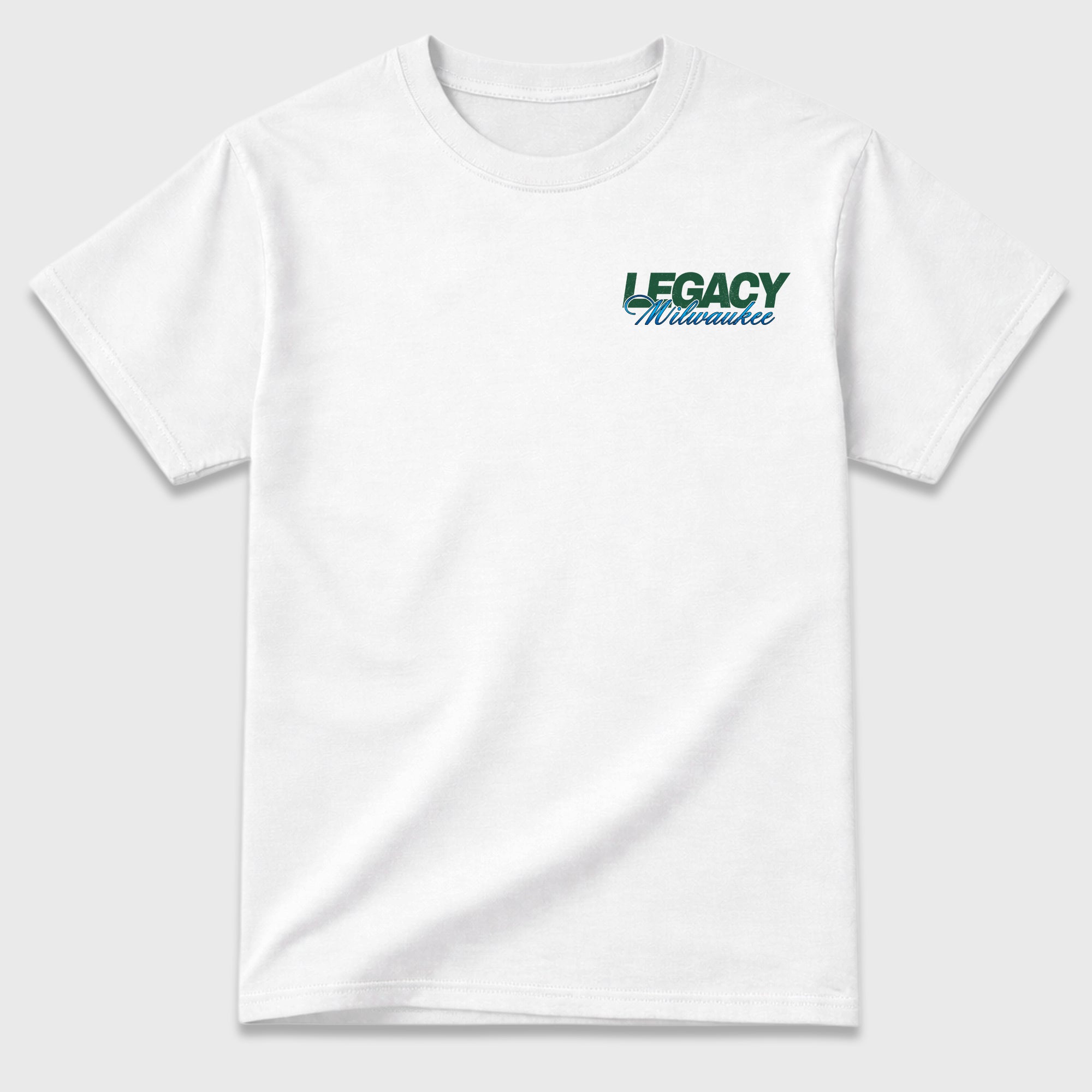 Legacy Milwaukee Graphic T-Shirt designed to match the Air Jordan 12 Summit White and Gorge Green sneakers, a sneaker matching shirt for a coordinated sneaker outfit.