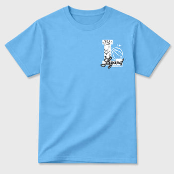 Legend sneaker match t-shirt styled to complete your fit with the sneakers, Double side graphic tee. shown in Carolina Blue.