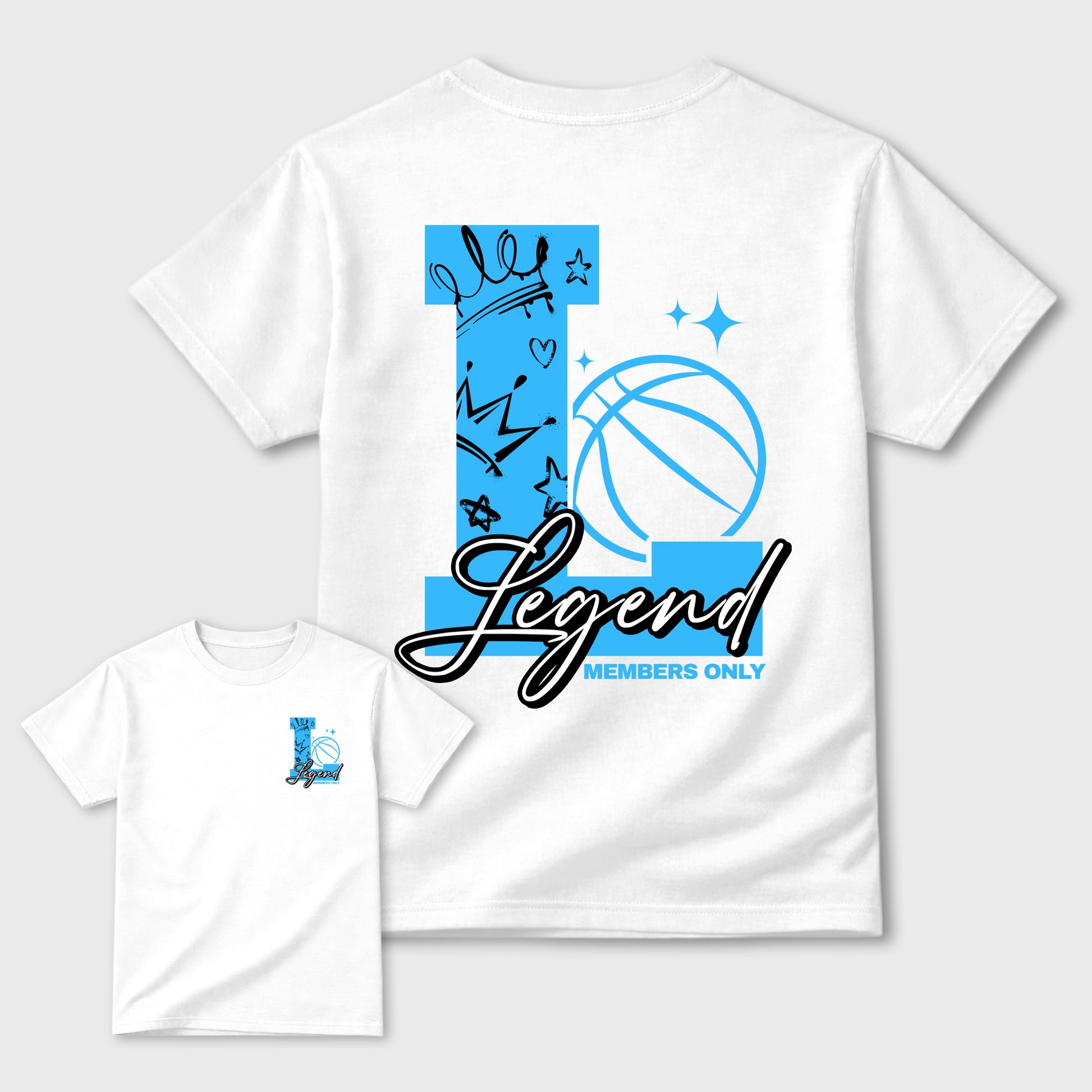 Legend sneaker match t-shirt styled to complete your fit with the sneakers, Double side graphic tee. shown in White.