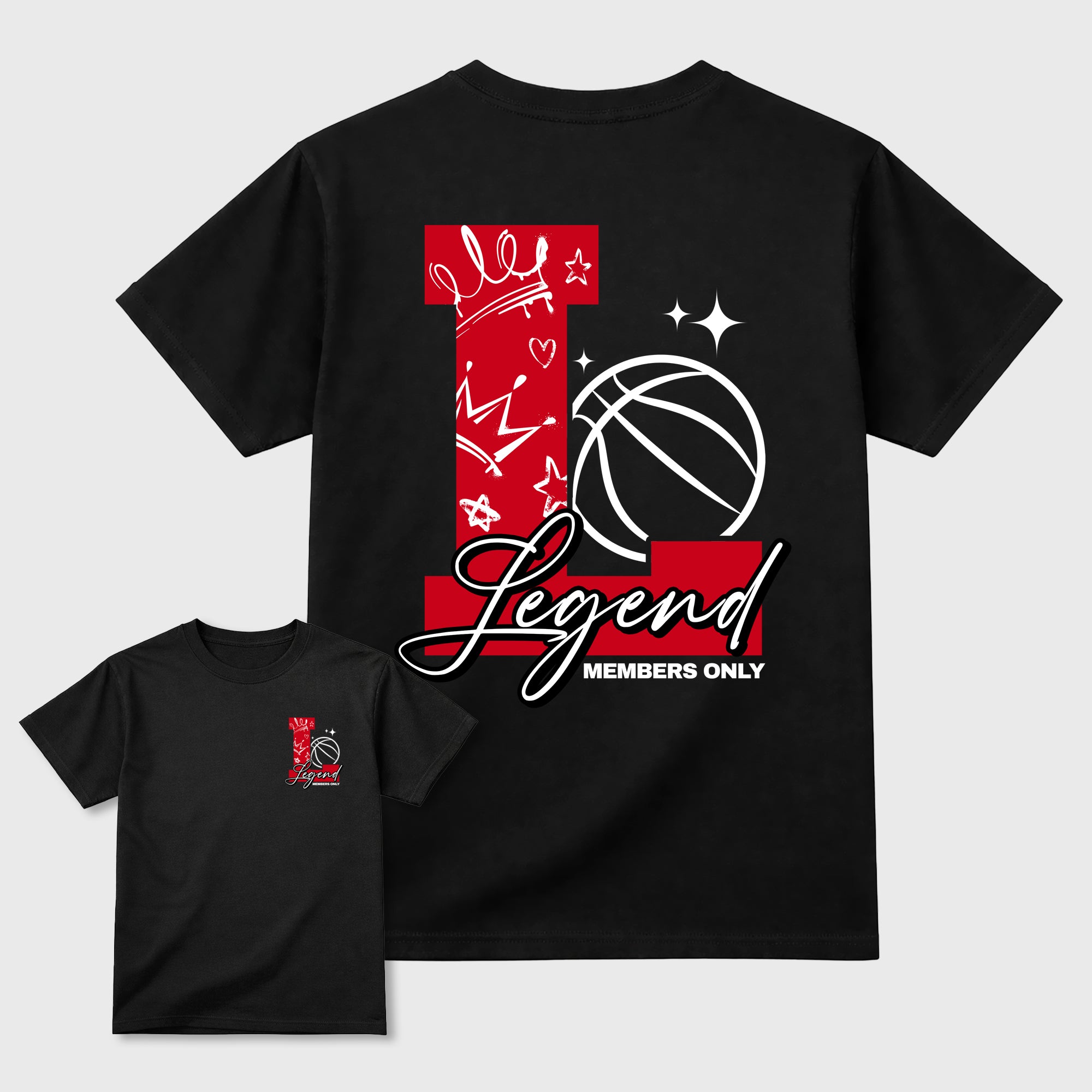 Legend sneaker match t-shirt styled to complete your fit with the sneakers, shown in Black.