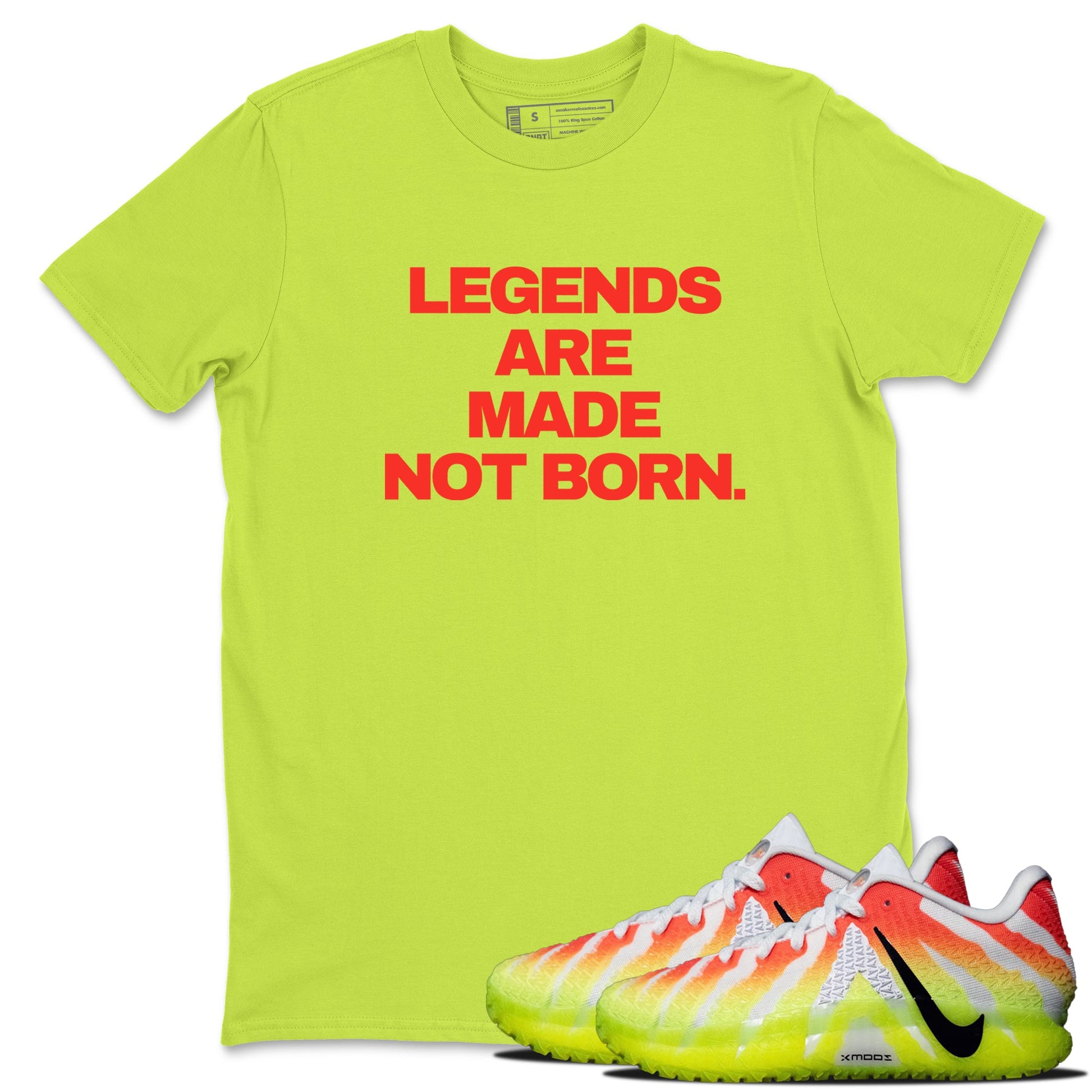 Sneaker Threads – Sneaker Tees To Match Nike JA 3 Under The Christmas Tree – Legends Are Made Not Born Graphic Tee Safety Green 1. Perfect for Jordan releases 2025 colorways. PerfecPerfect for Ja Morant sneaker releases and Christmas 2025 colorways.