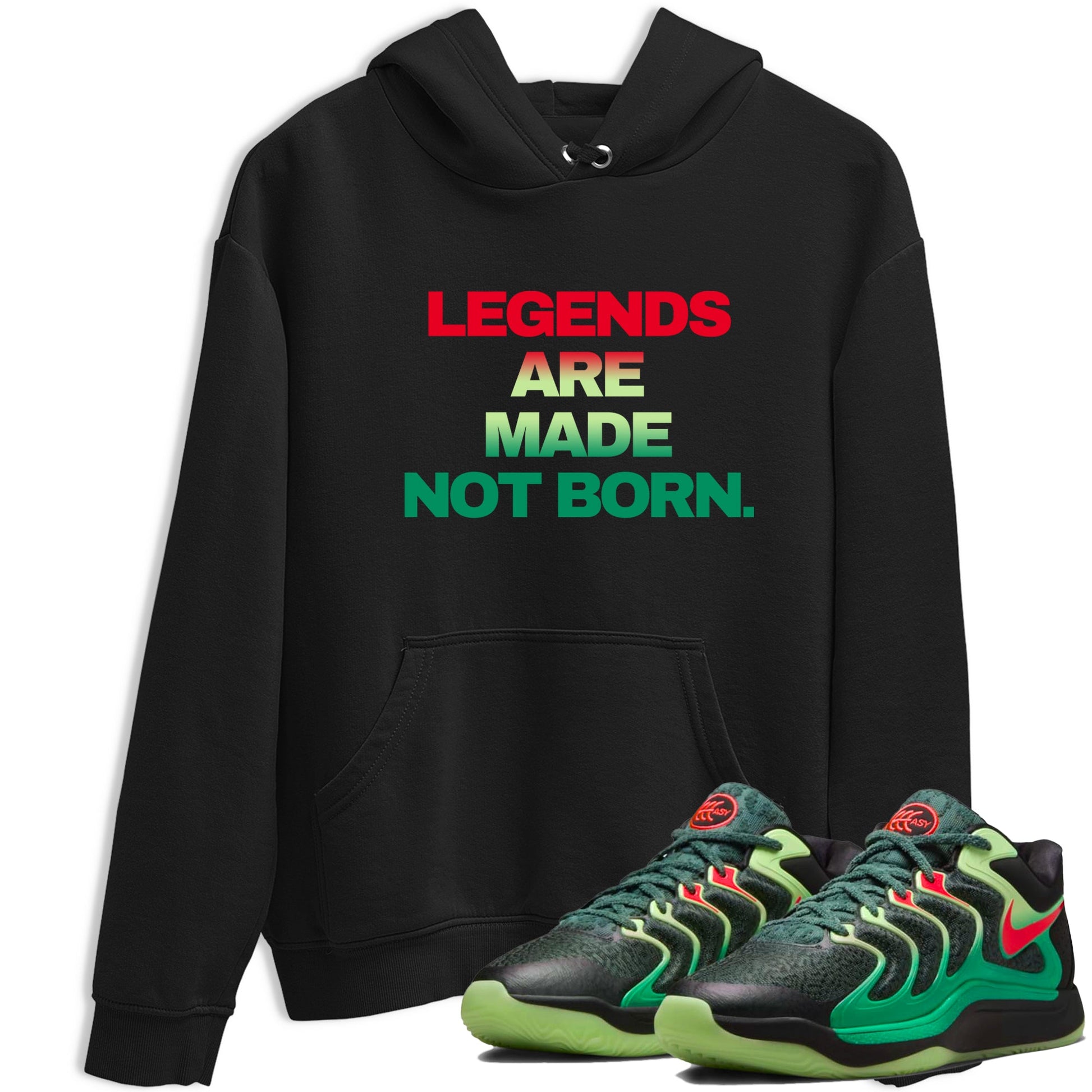 Sneaker Threads – Sneaker Tees To Match Nike KD 17 Easy Money Sniper – Legends Are Made Not Born Graphic Tee Black 1. Perfect for Jordan releases 2025 colorways. Perfect for Kevin Durant sneaker releases and Easy Money basketball colorways loved by hoopers in 2025.