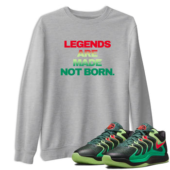 Sneaker Threads – Sneaker Tees To Match Nike KD 17 Easy Money Sniper – Legends Are Made Not Born Graphic Tee Heather Grey 1. Perfect for Jordan releases 2025 colorways. Perfect for Kevin Durant sneaker releases and Easy Money basketball colorways loved by hoopers in 2025.