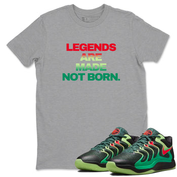 Sneaker Threads – Sneaker Tees To Match Nike KD 17 Easy Money Sniper – Legends Are Made Not Born Graphic Tee Heather Grey 1. Perfect for Jordan releases 2025 colorways. Perfect for Kevin Durant sneaker releases and Easy Money basketball colorways loved by hoopers in 2025.