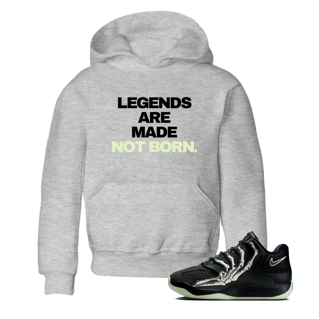 Sneaker Threads – Sneaker Tees To Match Nike KD 18 Halloween – Legends Are Made Not Born Youth Graphic Tee Heather Grey 1. Perfect for Jordan releases 2025 colorways. Perfect for Kevin Durant sneaker releases and Halloween 2025 colorways.