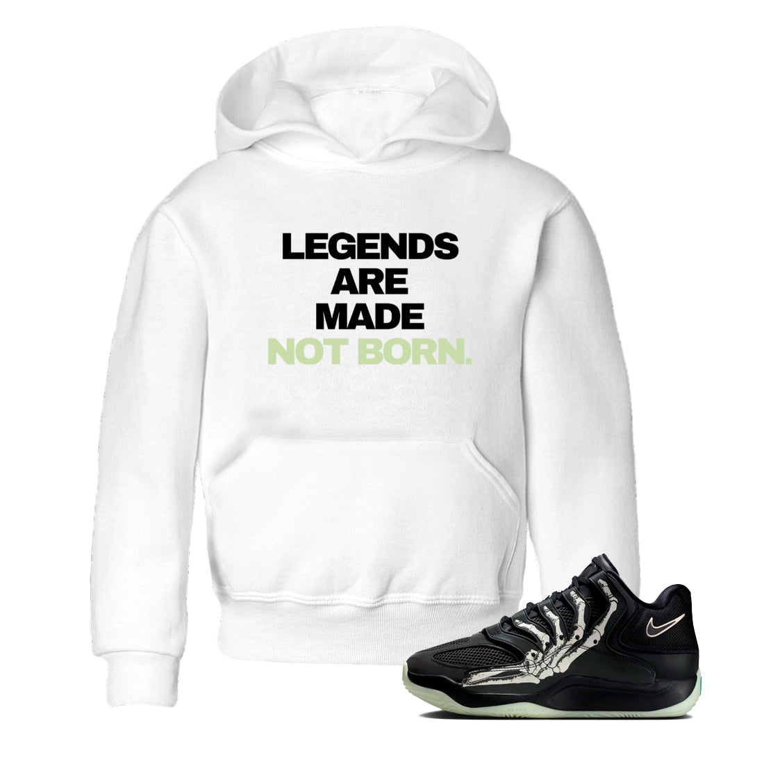 Sneaker Threads – Sneaker Tees To Match Nike KD 18 Halloween – Legends Are Made Not Born Youth Graphic Tee White 1. Perfect for Jordan releases 2025 colorways. Perfect for Kevin Durant sneaker releases and Halloween 2025 colorways.