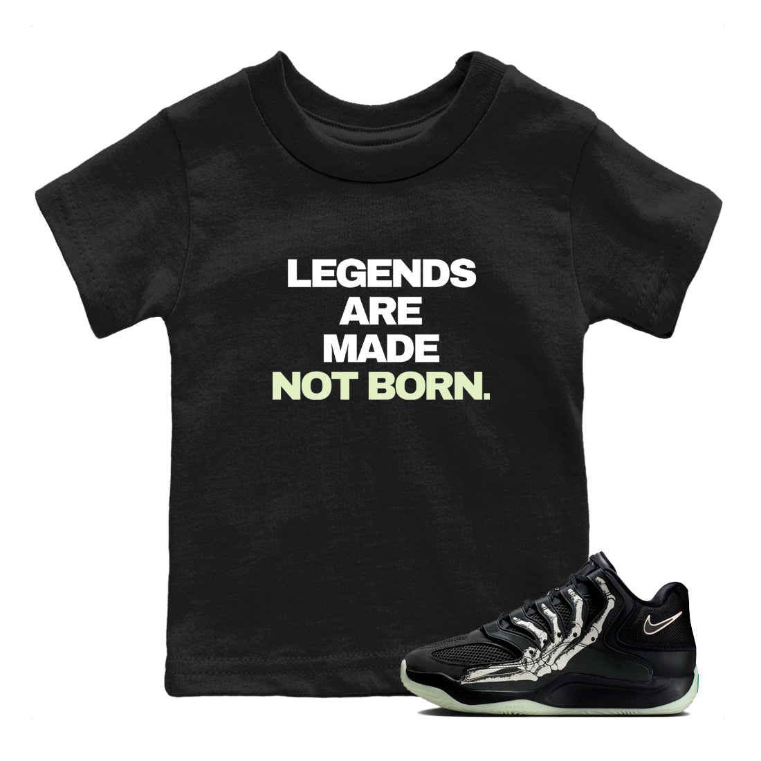 Sneaker Threads – Sneaker Tees To Match Nike KD 18 Halloween – Legends Are Made Not Born Youth Graphic Tee Black 1. Perfect for Jordan releases 2025 colorways. Perfect for Kevin Durant sneaker releases and Halloween 2025 colorways.