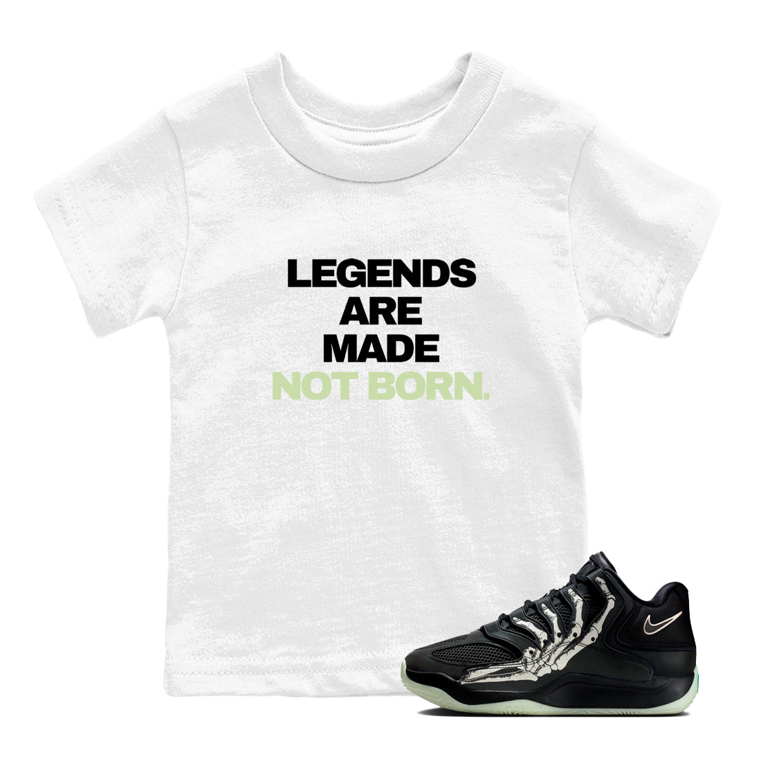 Sneaker Threads – Sneaker Tees To Match Nike KD 18 Halloween – Legends Are Made Not Born Youth Graphic Tee White 1. Perfect for Jordan releases 2025 colorways. Perfect for Kevin Durant sneaker releases and Halloween 2025 colorways.