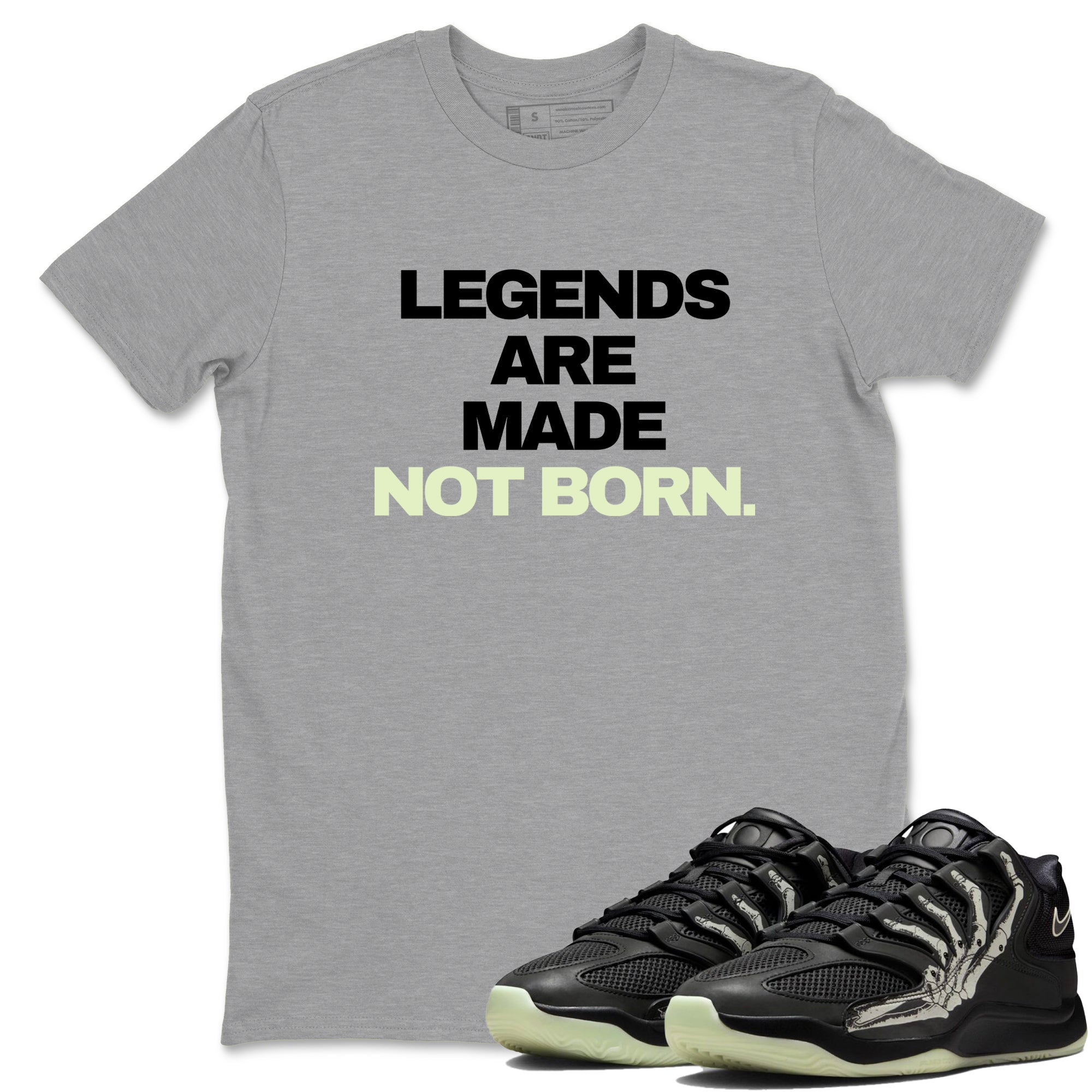 Sneaker Threads – Sneaker Tees To Match Nike KD 18 Halloween – Legends Are Made Not Born Graphic Tee Heather Grey 1. Perfect for Jordan releases 2025 colorways. Perfect for Kevin Durant sneaker releases and Halloween 2025 colorways.