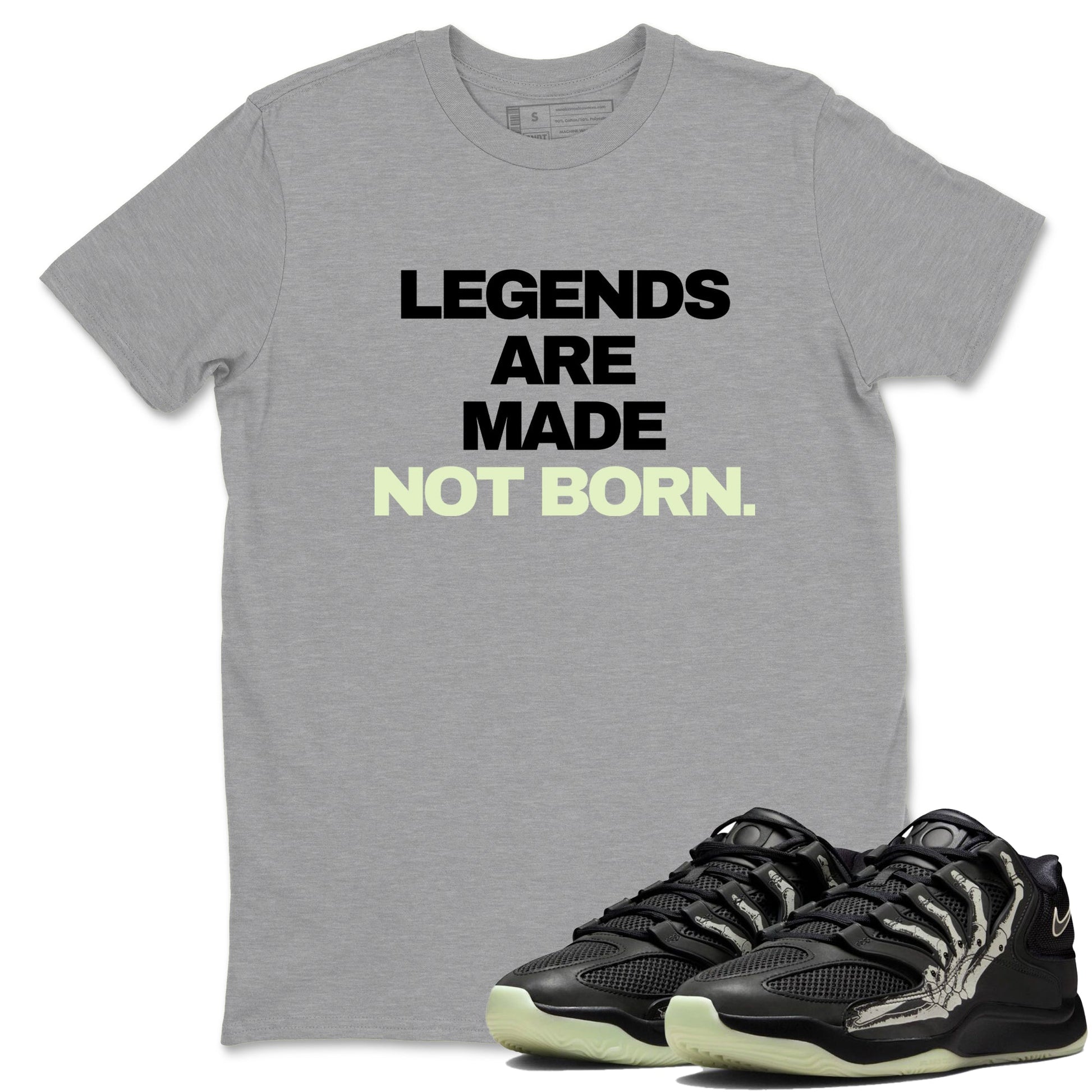 Sneaker Threads – Sneaker Tees To Match Nike KD 18 Halloween – Legends Are Made Not Born Graphic Tee Heather Grey 1. Perfect for Jordan releases 2025 colorways. Perfect for Kevin Durant sneaker releases and Halloween 2025 colorways.