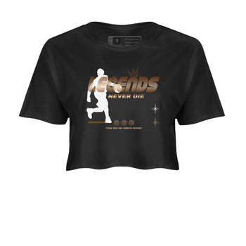 Foams One Metallic Copper shirts to match jordans Legends Never Die sneaker match tees Air Foamposite One Metallic Copper match shoes to clothes SNRT Sneaker Tees unisex cotton Black 2 crop tee