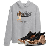 Foams One Metallic Copper shirts to match jordans Legends Never Die sneaker match tees Air Foamposite One Metallic Copper match shoes to clothes SNRT Sneaker Tees unisex cotton Heather Grey 1 shirts