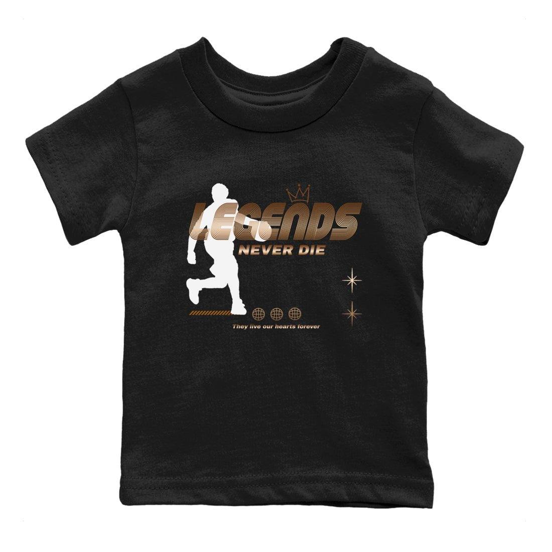 Foams One Metallic Copper shirts to match jordans Legends Never Die sneaker match tees Air Foamposite One Metallic Copper match shoes to clothes SNRT Sneaker Tees Youth Baby Black 2 tee