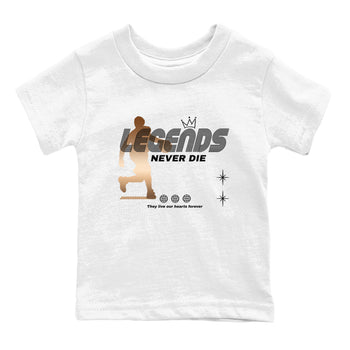 Foams One Metallic Copper shirts to match jordans Legends Never Die sneaker match tees Air Foamposite One Metallic Copper match shoes to clothes SNRT Sneaker Tees Youth Baby White 2 tee