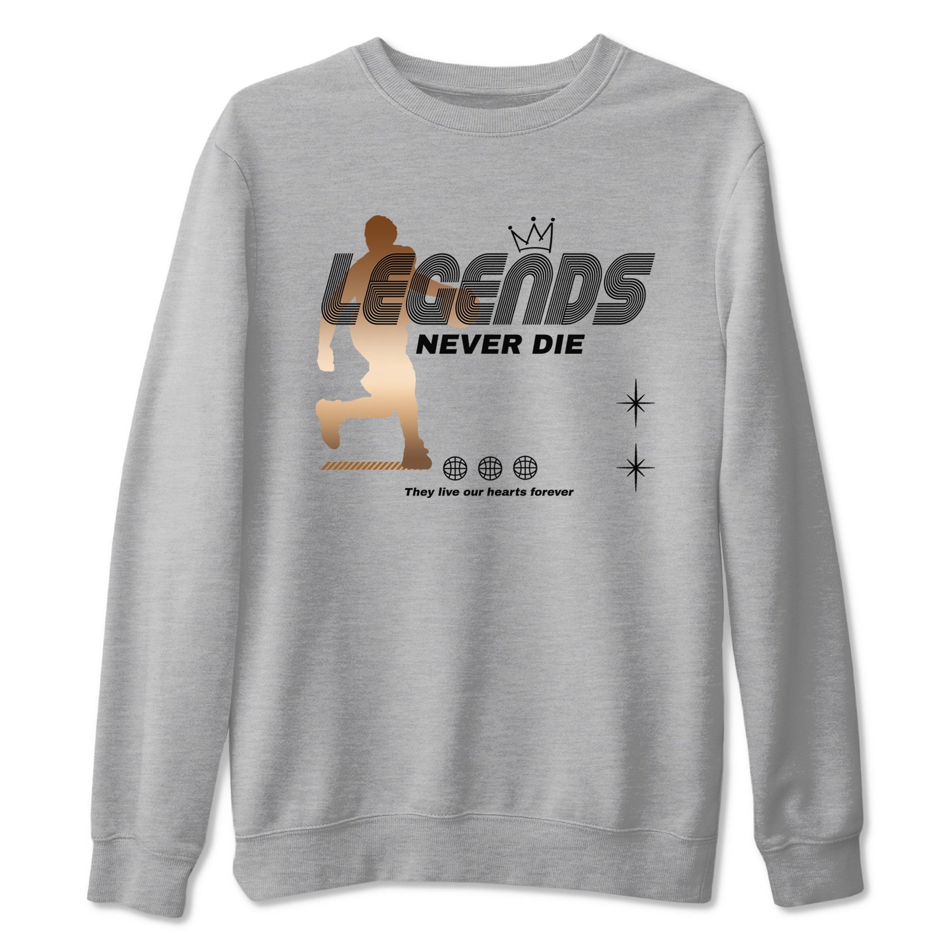 Foams One Metallic Copper shirts to match jordans Legends Never Die sneaker match tees Air Foamposite One Metallic Copper match shoes to clothes SNRT Sneaker Tees unisex cotton Heather Grey 2 shirts