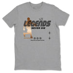 Foams One Metallic Copper shirts to match jordans Legends Never Die sneaker match tees Air Foamposite One Metallic Copper match shoes to clothes SNRT Sneaker Tees unisex cotton Heather Grey 2 shirts