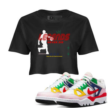 AF 3 Nigo shirtsto match jordans Legends Never Die sneaker match tees Air Force 3 Low x Nigo Blue Void and Tour Yellow match shoes to clothes SNRT Sneaker Tees unisex cotton Black 1 crop tee
