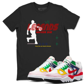 AF 3 Nigo shirtsto match jordans Legends Never Die sneaker match tees Air Force 3 Low x Nigo Blue Void and Tour Yellow match shoes to clothes SNRT Sneaker Tees unisex cotton Black 1 shirts