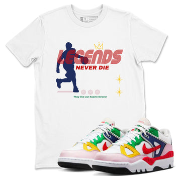 AF 3 Nigo shirtsto match jordans Legends Never Die sneaker match tees Air Force 3 Low x Nigo Blue Void and Tour Yellow match shoes to clothes SNRT Sneaker Tees unisex cotton White 1 shirts